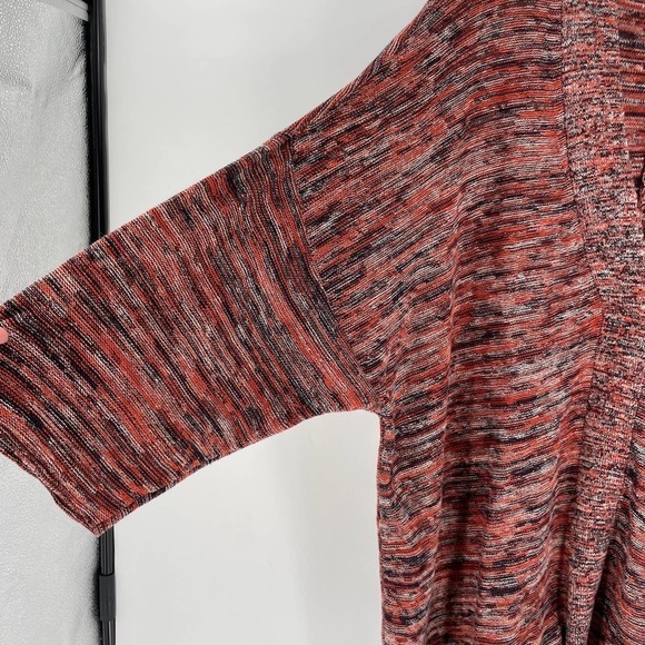 Pure Jill Campari Marled V-Neck Pullover Knit Top Red - Picture 3 of 8